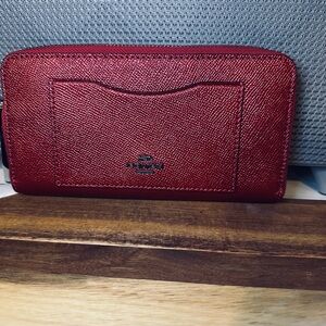Coach Crimson Textured Wallet